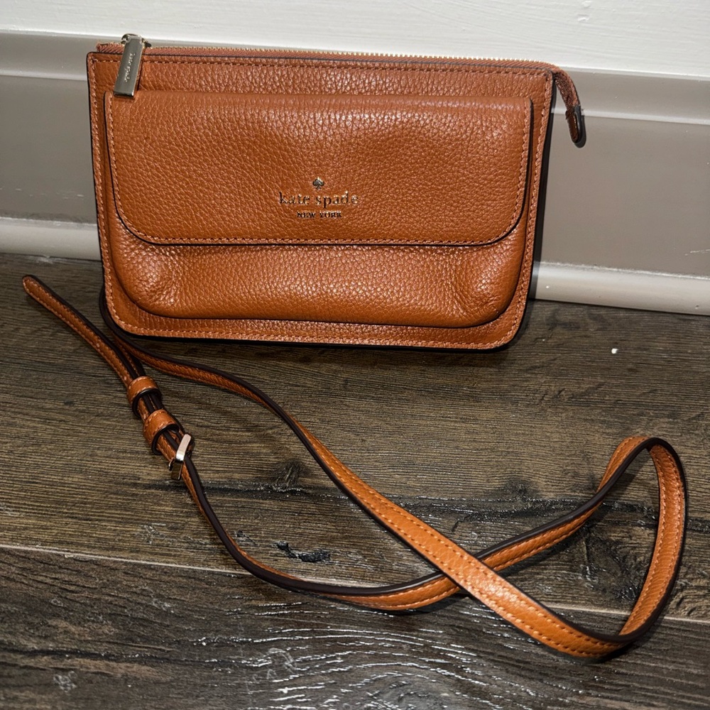 Kate Spade Tan Leather Crossbody Bag